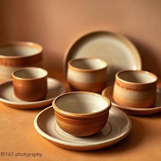 Handmade ceramicware in warm terracotta glaze